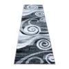 Emma And Oliver Aeris 2'x7' Contemporary Swirl Plush Pile Accent Rug With Scraped Effect In Gray, Black And White And Jute Backing -Home furnishings 6169906