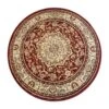 Emma And Oliver Zada Ultra Soft 4'x4' Octagon Olefin Accent Rug With Traditional Multicolor Medallion Design In Burgundy With Natural Jute Backing -Home furnishings 6169932