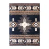Emma And Oliver Santa Fe 5x7 Black Olefin Accent Rug With Complementary Southwestern Pattern In Beige, Black And Brown And Jute Backing