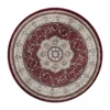 Emma And Oliver Samira 5x5 Burgundy Round Accent Rug With Elegant Floral Medallion Center And Floral And Vine Accents In Beige, Green And Ivory 2 Emma And Oliver Samira 5x5 Burgundy Round Accent Rug With Elegant Floral Medallion Center And Floral And Vine Accents In Beige, Green And Ivory -Home furnishings 6170281