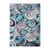 Emma And Oliver Mira 8x10 Contemporary Olefin Accent Rug With Modern Swirl Design In Turquoise, Gray And Black And Natural Jute Backing -Home furnishings 6170329