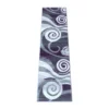 Emma And Oliver Aeris 2'x7' Contemporary Swirl Plush Pile Accent Rug With Scraped Effect In Purple, Gray, Black And White And Jute Backing -Home furnishings 6170365