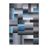 Emma And Oliver Malaga 8x10 Modern Cubist Olefin Accent Rug In Gradient Shades Of Black, Gray And Blue With Natural Jute Backing -Home furnishings 6170420