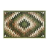 Emma And Oliver Tucson 2x3 Distressed Southwestern Diamond Motif Plush Pile Olefin Accent Rug In Green, Beige, Brown And Black - Jute Backing