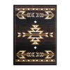 Emma And Oliver Sedona 8x10 Brown Olefin Accent Rug With Southwestern Geometric Arrow Design In Beige, Black And White And Natural Jute Backing