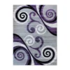 Emma And Oliver Helix 6x9 Scraped Look Ultra Soft Plush Pile Olefin Accent Rug In Purple, Gray, Black And White Swirl Pattern, Jute Backing -Home furnishings 6170619