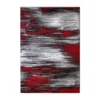 Emma And Oliver Oakland 5x7 Ultra Soft Shaded Look Olefin Accent Rug In Gray, Black & Red With Natural Jute Backing
