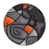 Emma And Oliver Urbane 7x7 Round Contemporary Abstract Geometric Olefin Accent Rug In Gradient Shades Of Gray And Orange With Natural Jute Backing 1 Emma And Oliver Urbane 7x7 Round Contemporary Abstract Geometric Olefin Accent Rug In Gradient Shades Of Gray And Orange With Natural Jute Backing -Home furnishings 6170705