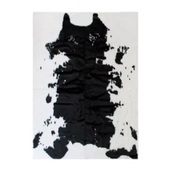 Emma And Oliver Colby 3x5 Vegan And Cruelty Free Faux Cowhide Rug In Black, Acrylic & Polyester Fibers And Polyester Backing For Guilt Free Style