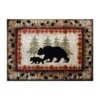 Emma And Oliver Ursa 6'x9' Rustic Cabin Or Lodge Theme Rug With Bear And Cub Design With Trees In Background And Bear Track Patterned Edges