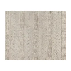 Emma And Oliver 8' X 10' Triple Blend Ivory Handwoven Geometric Area Rug