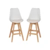 Emma And Oliver Foster Set Of Two Upholstered Dining Stools With Matching Attached Seat And Wood Frame -Home furnishings 6289880 Whitenatural