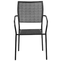Emma And Oliver Commercial Grade Colorful Metal Patio Arm Chair With Square Back 9 Emma And Oliver Commercial Grade Colorful Metal Patio Arm Chair With Square Back -Home furnishings 6291608 ALT3