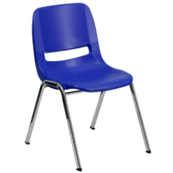 Emma And Oliver Ergonomic Kid's Shell Stack Chair - 14" Seat Daycare Home School