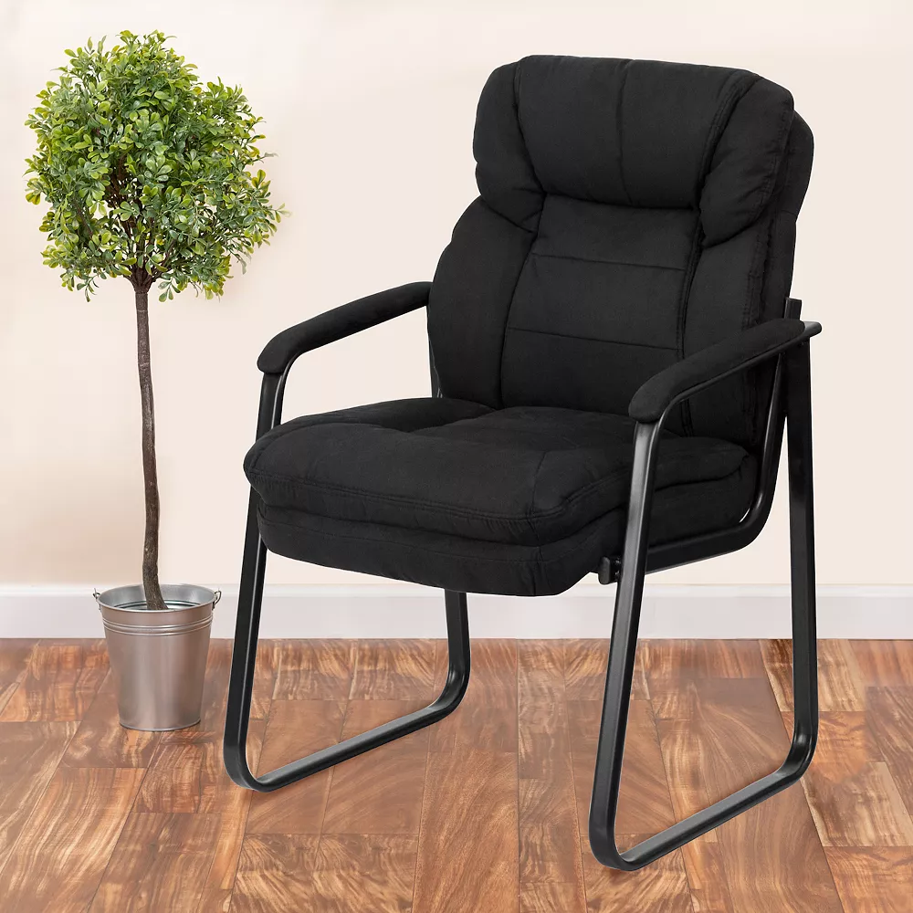 Emma And Oliver Executive Side Reception Chair With Lumbar Support And Sled Base 4 Emma And Oliver Executive Side Reception Chair With Lumbar Support And Sled Base - Image 2
