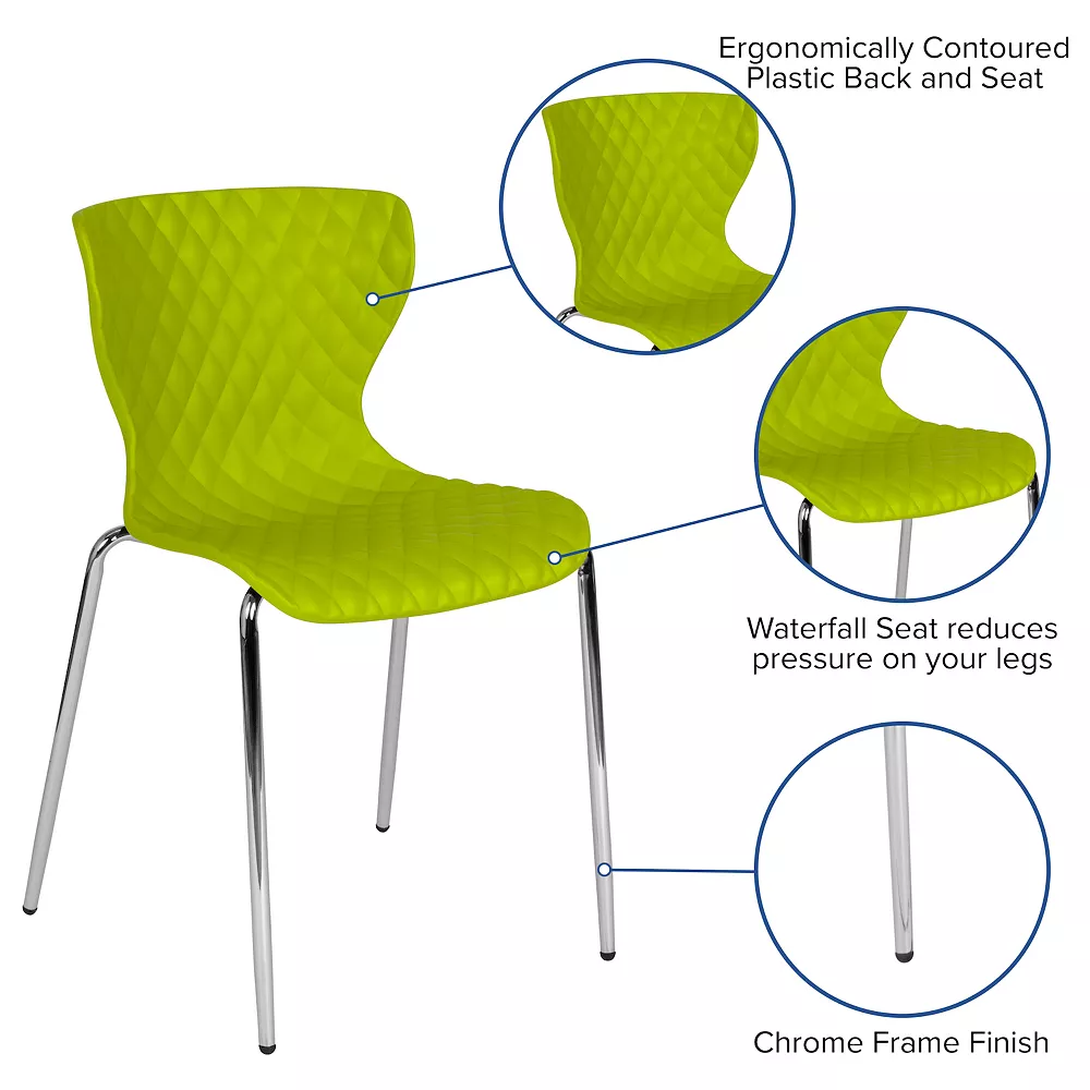 Emma And Oliver Contemporary Design Accent Dining Plastic Stack Chair 5 Emma And Oliver Contemporary Design Accent Dining Plastic Stack Chair - Image 3