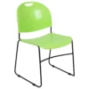 Emma And Oliver Ultra-Compact School Stack Chair - Office Guest Chair/Student Chair 2 Emma And Oliver Ultra-Compact School Stack Chair - Office Guest Chair/Student Chair -Home furnishings 6303388 Greenplasticblackframe