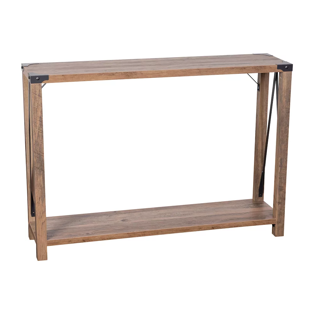 Emma And Oliver Marella Engineered Wood Modern Farmhouse Entryway Console Table With Metal Accents 3 Emma And Oliver Marella Engineered Wood Modern Farmhouse Entryway Console Table With Metal Accents